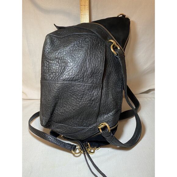 Vince Camuto Purse Bag Black Pebbled Leather Snap & Zip Multi Compartment - Picture 10 of 16